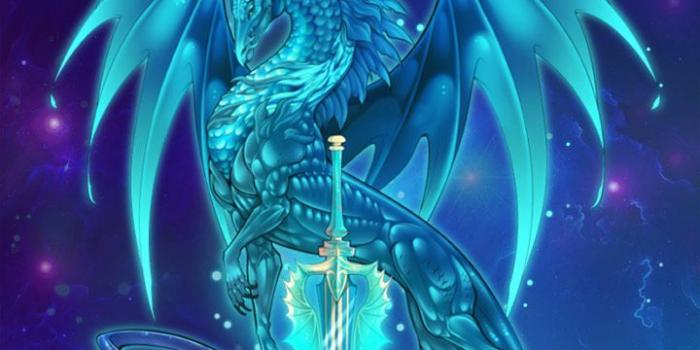 720x1280 Glowing dragon art, holding metallic silver sword prepared for war
