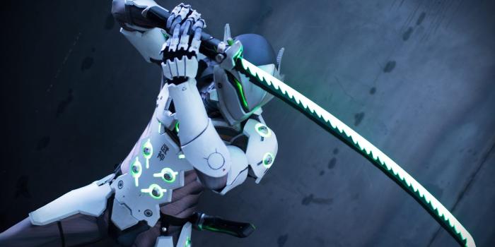 2048x1365 White and black horse figurine, cosplay, Overwatch, Genji HD