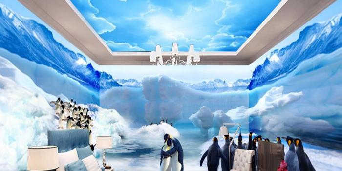 1024x900 Custom Retail Antarctic Penguin Glacier World Theme Whole House Background  Wall Couple Penguins In The Cold Arctic Embraced Murals