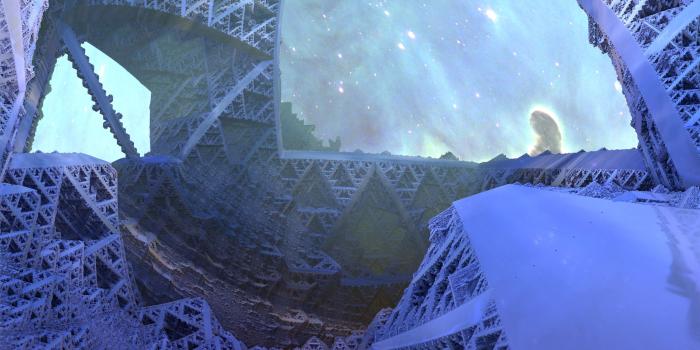 2560x1440 Cold Triangles - 3d Fractal Art HD Wallpaper | Background Image