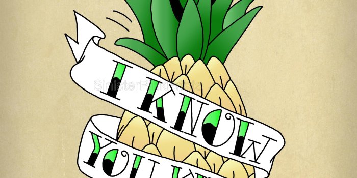2830x2830 Psych Pineapple Tattoo Flash Print