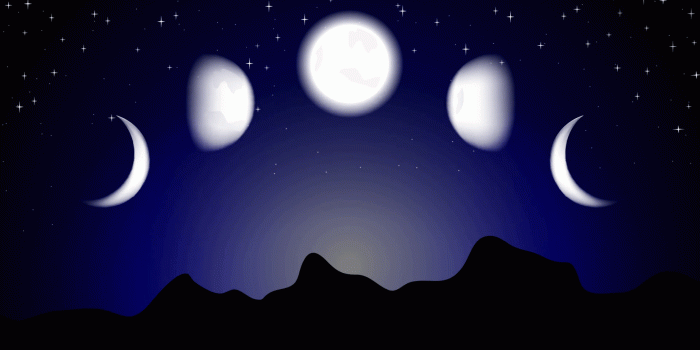 1920x1080 Moon phases on night landscape. Video animation HD 1920x1080 Motion  Background - Storyblocks Video
