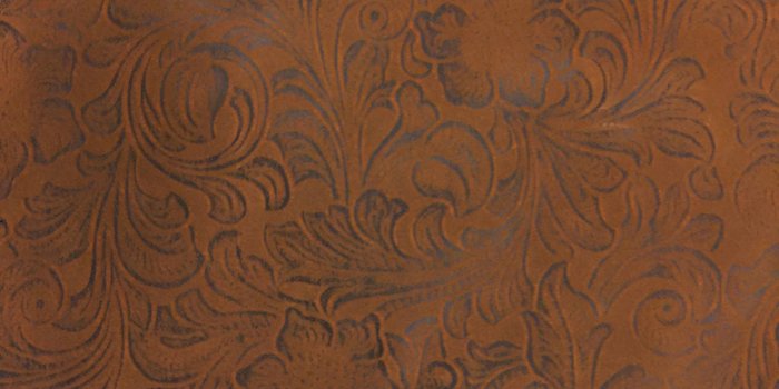 2000x2000 SHASON TEXTILE FAUX LEATHER JACOBEAN PRINT UPHOLSTERY FABRIC, BROWN