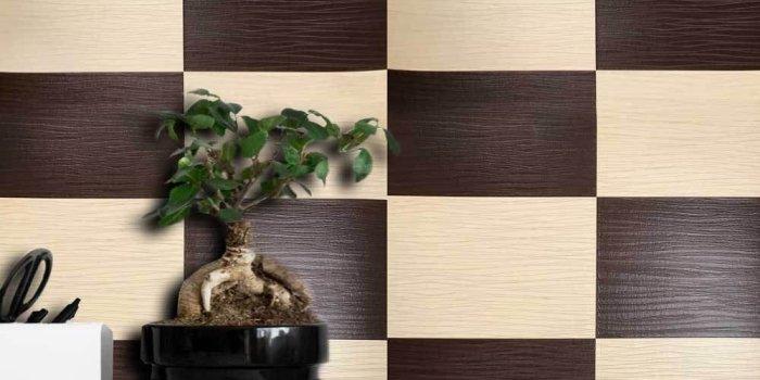 1000x1000 Faux Leather Tile Brown Cream Plaid Checks Textured Wallpaper Vinyl  Washable Wall paper covering 3D Non-Woven Kitchen Living Room Bathroom
