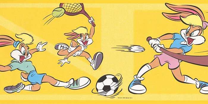 1500x625 Lola Bunny Sports Looney Tunes Disney Cartoon Wallpaper Border