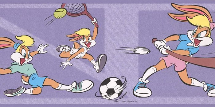 1500x622 Lola Bunny Sports Looney Tunes Disney Cartoon Wallpaper Border