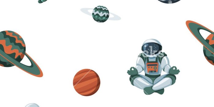 1000x1000 Kid space with planets and spaceships. Vector flat cartoon cosmos