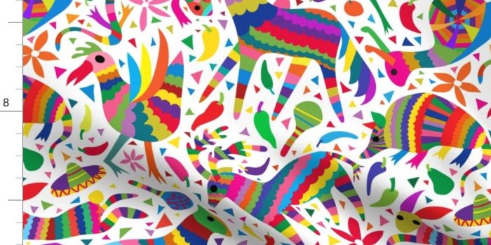 1058x914 Details about Animal Pinata Otomi Fiesta Party Mexican Bird Fabric Printed  by Spoonflower BTY