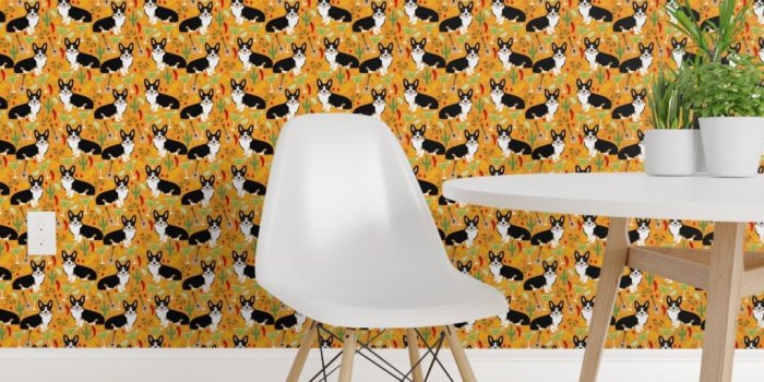 1024x1024 tricolored corgi fiesta fabric margarita party on Isobar by