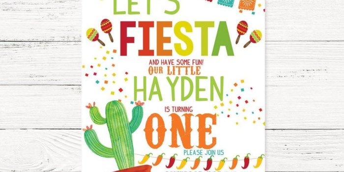 1024x768 Digital Fiesta 1st Birthday Invitations