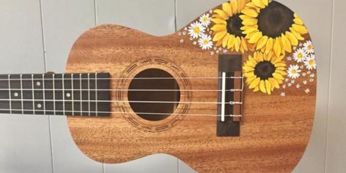 2400x1920 64a31404 Sunflower Handpainted Ukulele | Products in 2019 | Ukulele