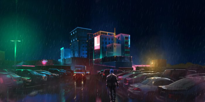 2560x1440 Neon Rain by YakovlevArt on Newgrounds