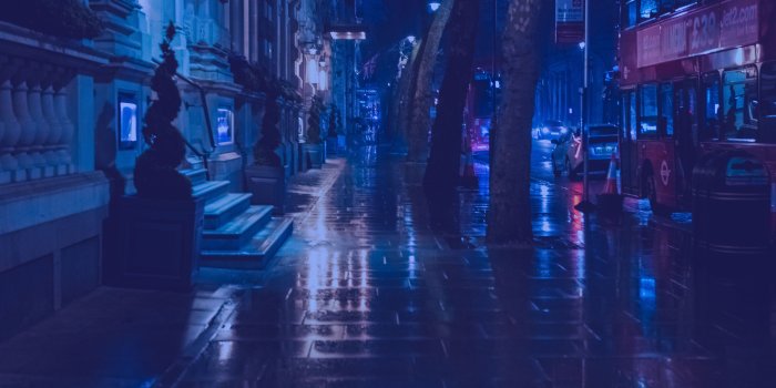 6000x4000 5287809 6000x4000 #wet sidewalk, #double decker bus, #car, #light