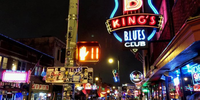 1024x768 Memphis Neon: Rainy Night on Beale Street | A rainy December…