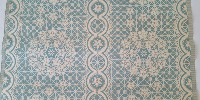 1680x945 Vintage Wallpaper textured white snowflakes lace emerald background /  Soviet vintage 70s, By the Yard