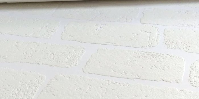 1000x1000 Lincolnshire White Brick Pattern Textured Paintable Wallpaper RD812