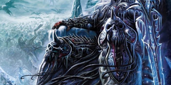1280x1024 Download wallpaper 1280x1024 warcraft, lich king, sword, throne
