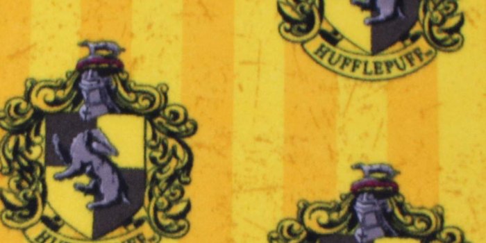 1200x1360 Harry Potter Fleece Fabric 58''-Hufflepuff Crest on Stripes