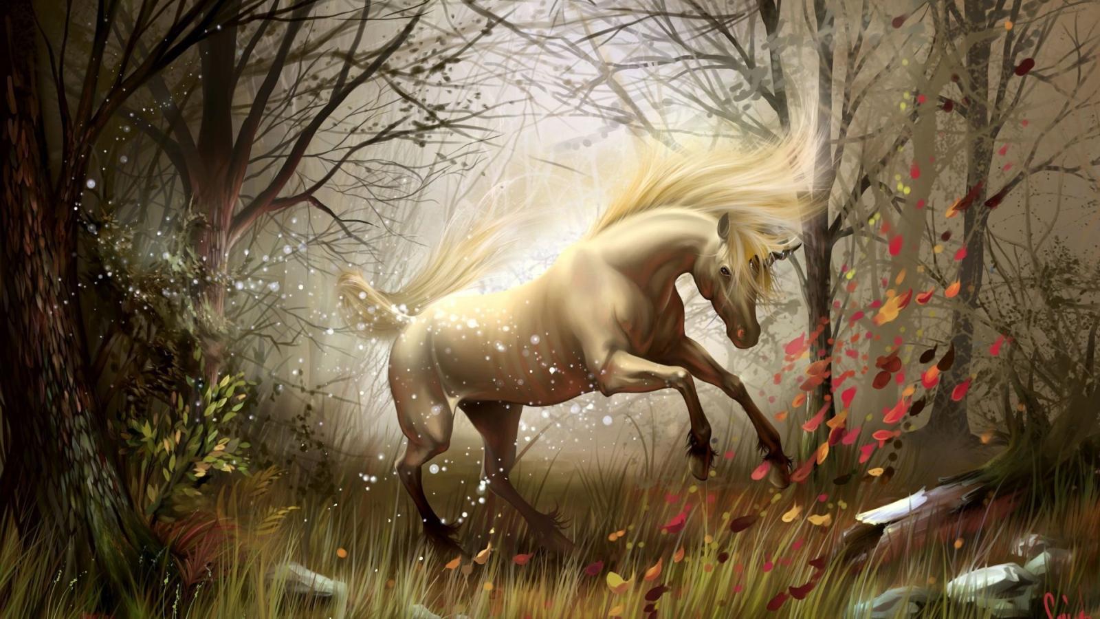1920x1080 Download Wallpaper 1920x1080 Horse, Wood, Magic, Wind