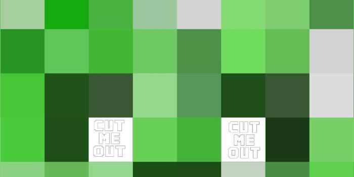 1131x1600 Printable Minecraft Creeper head, create your own cool mask