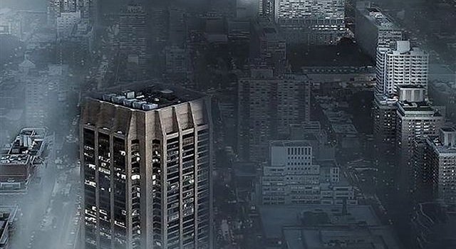 640x1385 Dark city in fog iPhone X Wallpapers Free Download