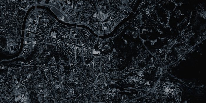 3440x1440 Building photo, dark, city, blue, Vilnius HD wallpaper | Wallpaper Flare