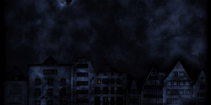 1920x1200 Dark moon over the dark city wallpaper - Artistic wallpapers - #36164