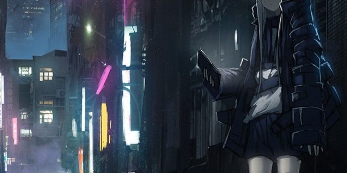 1536x2048 Download 1536x2048 Anime Dark City, Skyscrapers, Back Streets, Girl