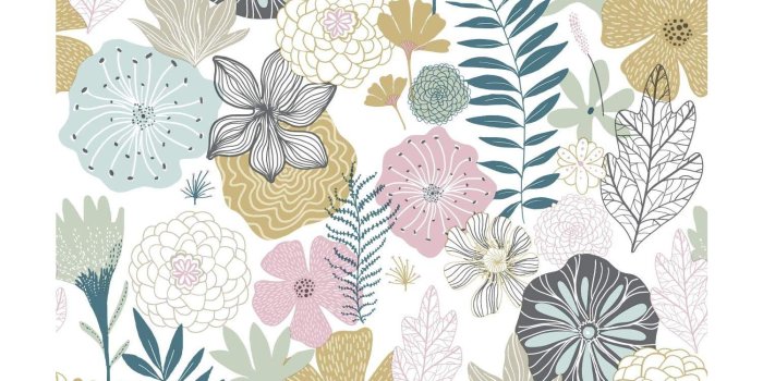 1500x1500 RoomMates Perennial Blooms Peel and Stick Wallpaper