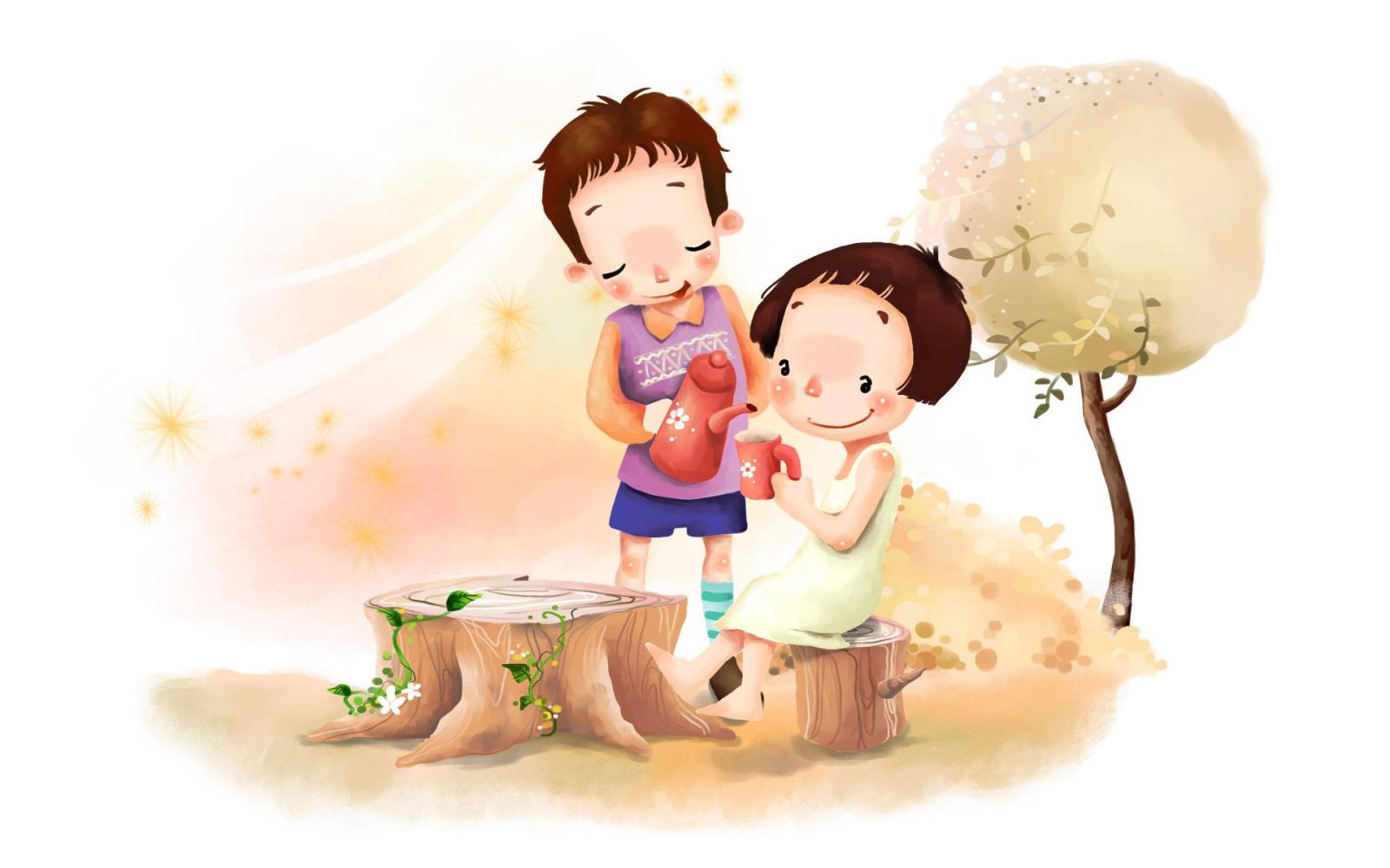 1920x1200 Free Cute Cartoon Couple Wallpapers For Mobile, Download Free Clip