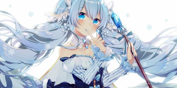 1332x850 Wallpaper snowflakes, Hatsune Miku, Vocaloid, Vocaloid, Hatsune Miku