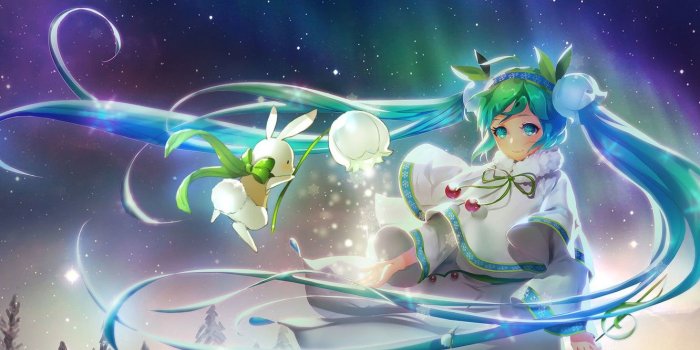 1332x850 Wallpaper anime, art, Hatsune Miku, Miku, Vocaloid, orry lee, Snow