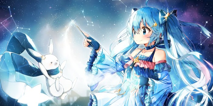 2000x1125 Vocaloid, Hatsune Miku, Yuki Miku, blue clothing HD wallpaper