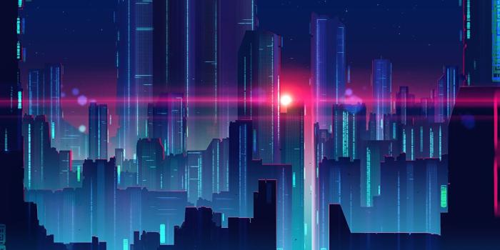 1280x720 Wallpaper Synthwave by Joey Jazz Skyscrapers Cities Houses