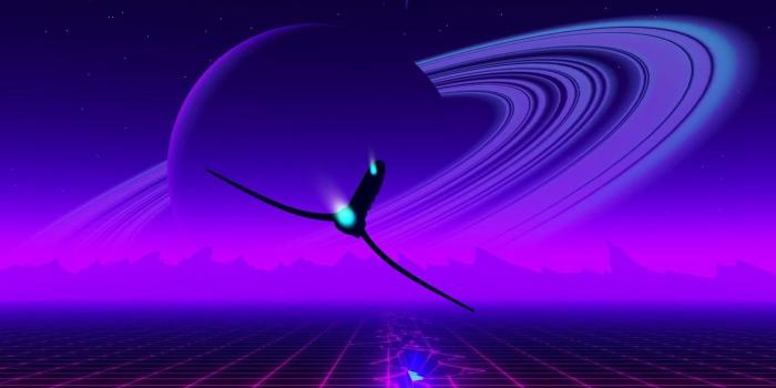 1332x850 Wallpaper Music, Planet, Ship, Background, Ring, Emotions, Synth