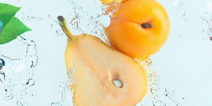 750x1334 Fresh fruit, water, cherry, pear, peach, plum, fork 750x1334 iPhone