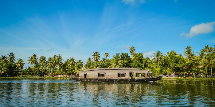 1280x850 Desktop Wallpapers India Alappuzha Kerala Nature Riverboat palm