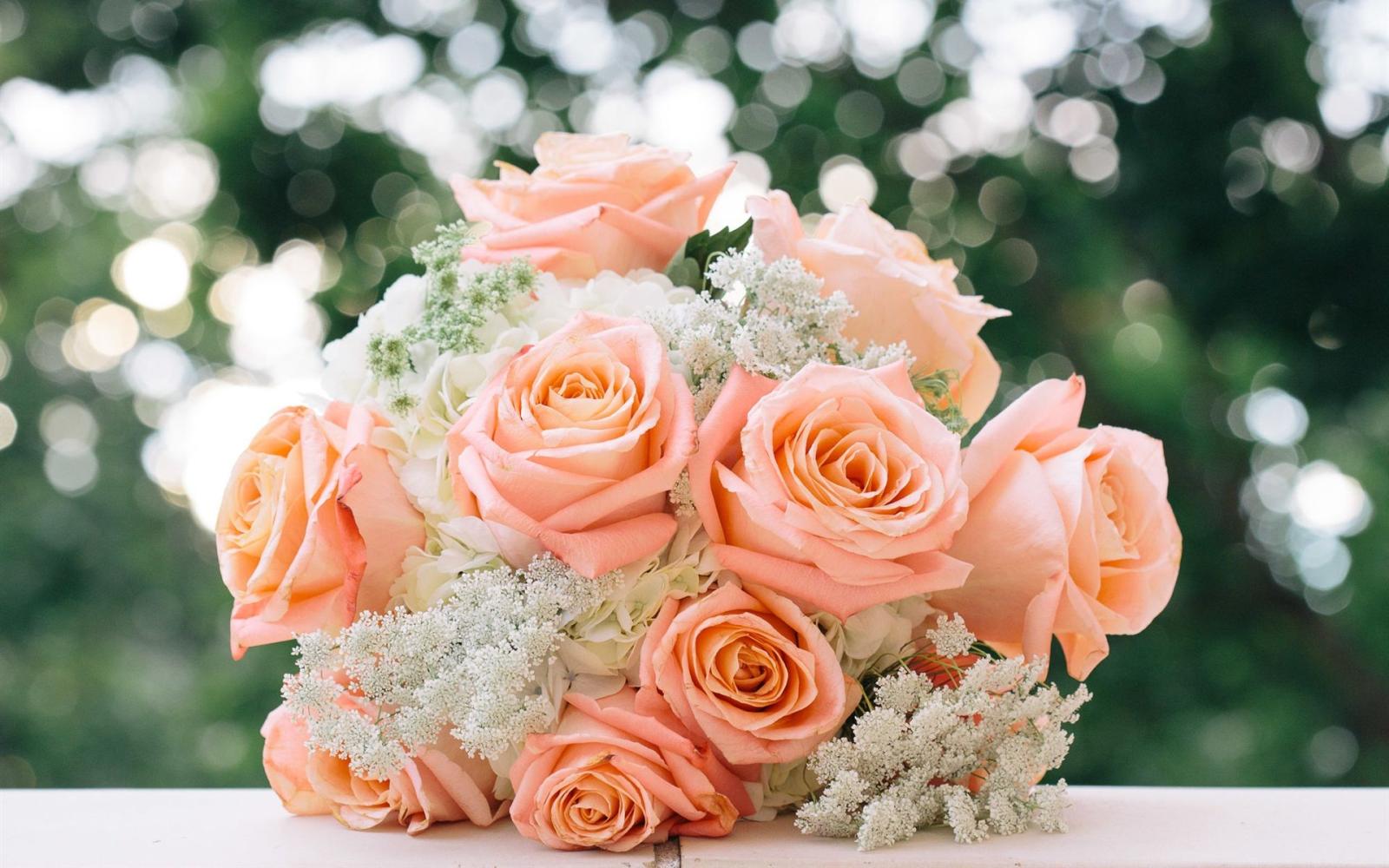 1920x1200 Wallpaper Bouquet, pink rose, wedding flowers 1920x1200 HD Picture