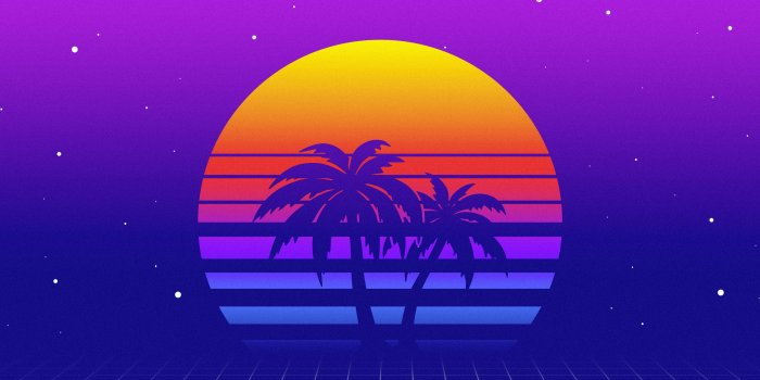 3840x2160 HD wallpaper: retrowave, synthwave, neon, ultrawide, grid, landscape