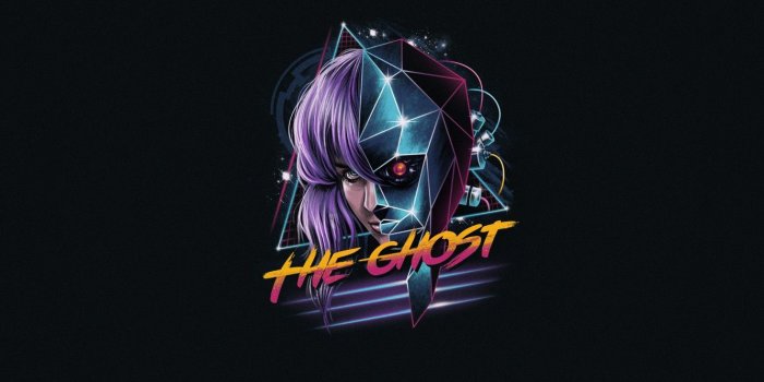 1332x850 Wallpaper Minimalism, Ghost, Art, Neon, Cyber, Synth, Retrowave, The