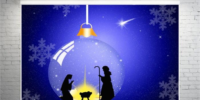 1437x1186 AOFOTO 8x6ft Holy Family Christmas Background Jesus Christ was Born  Photography Backdrop Dreamy Xmas Snowflake Holiday Nativity New Year Photo  Studio