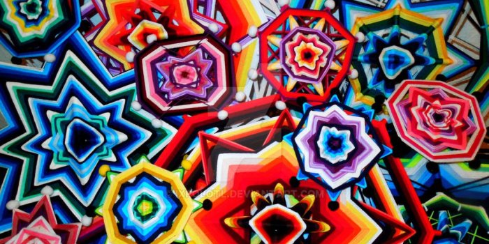 1024x768 Mexican 3D Mandalas by Ixpolotl