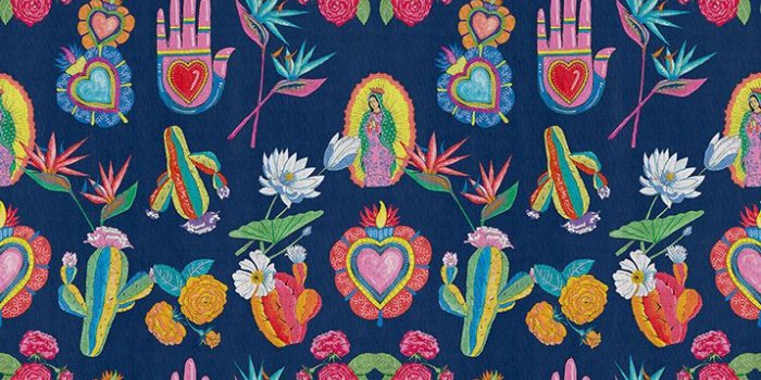 716x1181 Contemporary wallpaper / fabric / patterned / handmade - MEXICAN