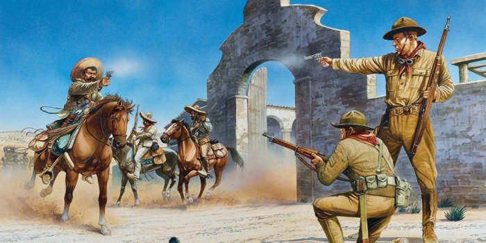 1332x850 Wallpaper figure, fight, art, soldiers, clash, the rebels, shots