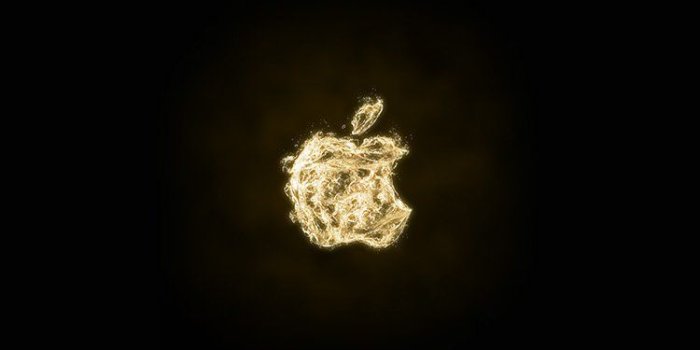 750x1334 APPLE LOGO DARK WATER GOLD ART ILLUSTRATION - BEST WALLPAPER IPHONE HD