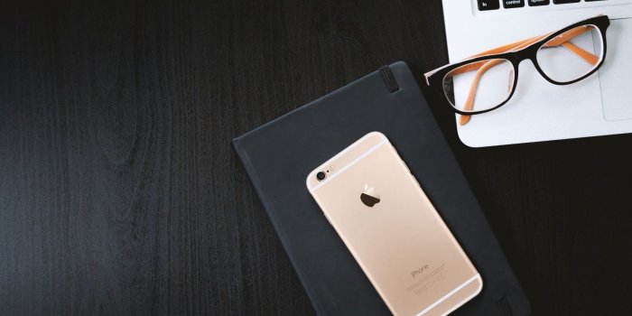 1600x900 Download 1600x900 Iphone Gold, Apple, Glasses, Notebook Wallpapers