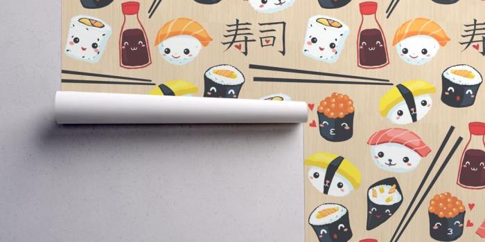 1024x1024 kawaii-sushi on Isobar by gaiamarfurt | Roostery Home Decor