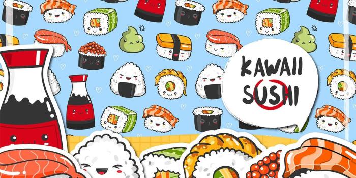 1200x800 Kawaii SUSHI ~ Illustrations ~ Creative Market