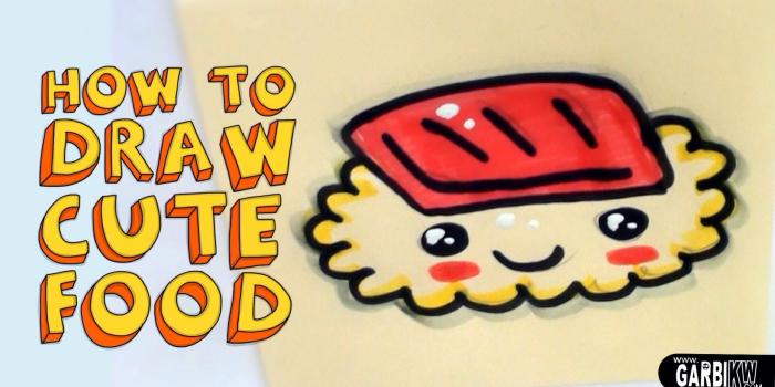 1920x1080 Draw A Cute Sushi - Kawaii Food - Easy Drawings By Garbi KW