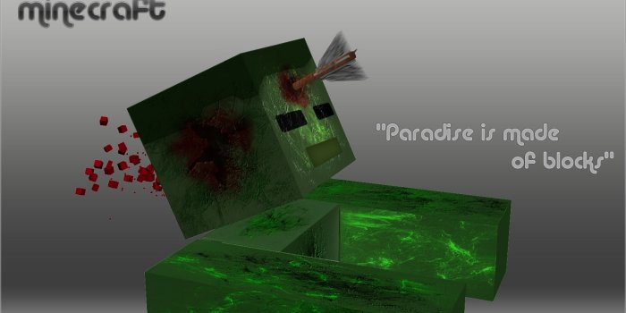 2560x1440 Minecraft Zombie wallpaper - 1063817